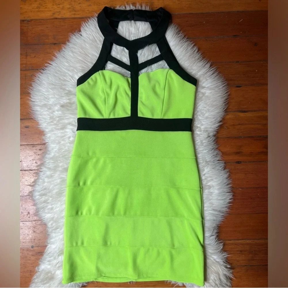 Y2K Caged Neck Bandage Dress